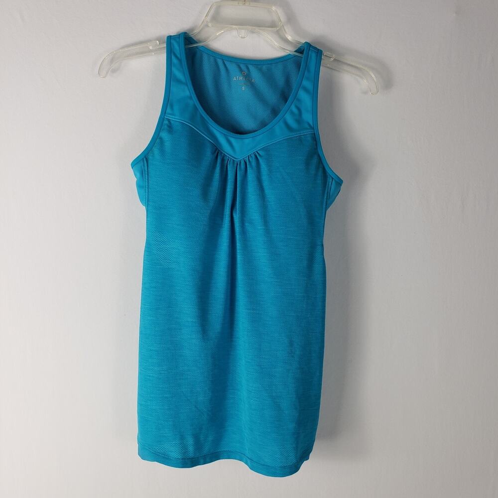 Athleta Womens Small TealGreen Gel Mesh Supercharged 2-in-1 Workout Tank Top
